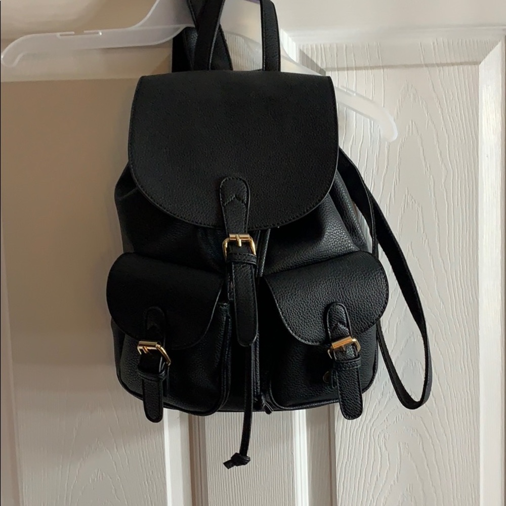 Leather mini backpack